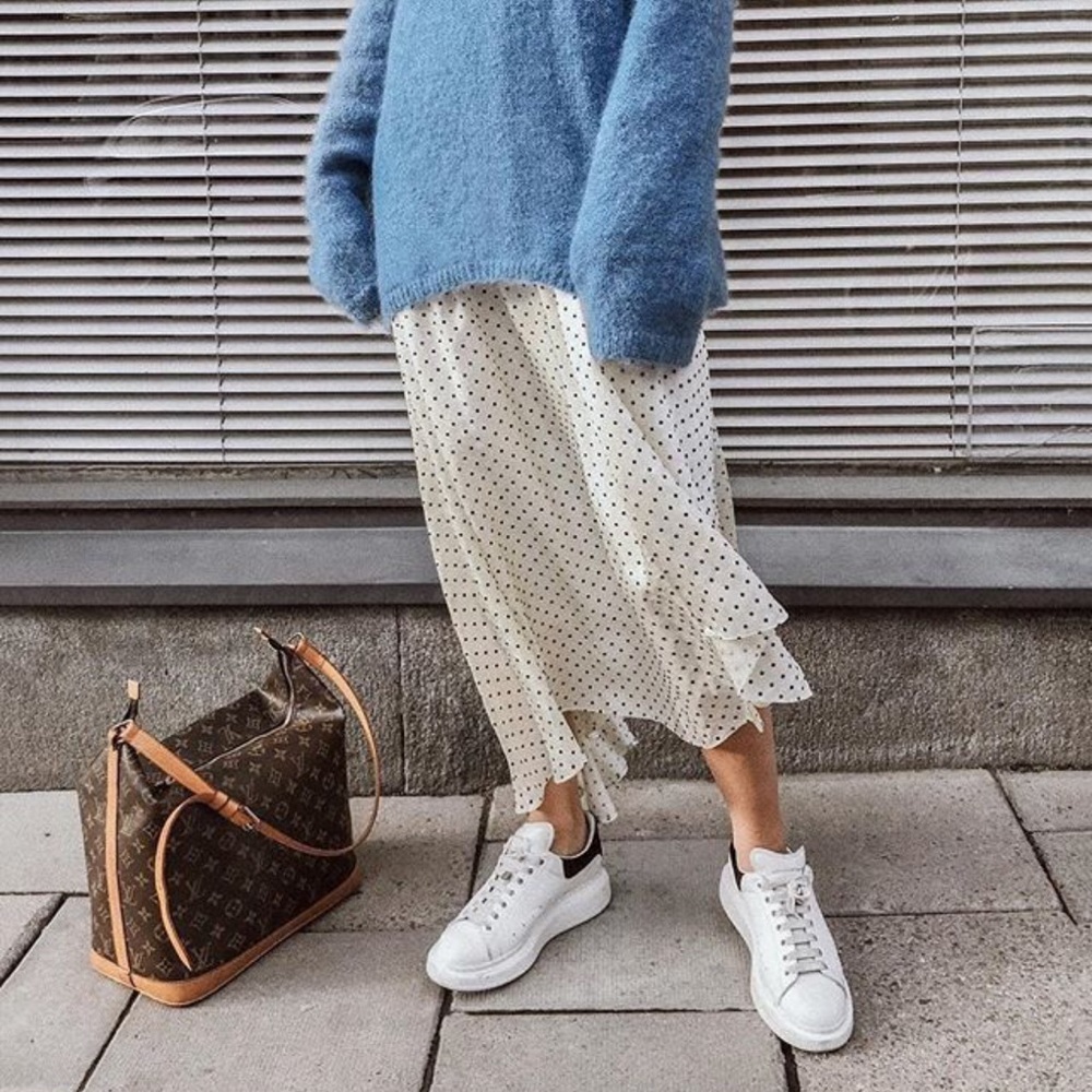 A line polkadot skirt